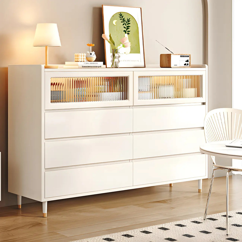 Commode double élégante en pin avec 6 tiroirs