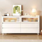 Commode double élégante en pin avec 6 tiroirs