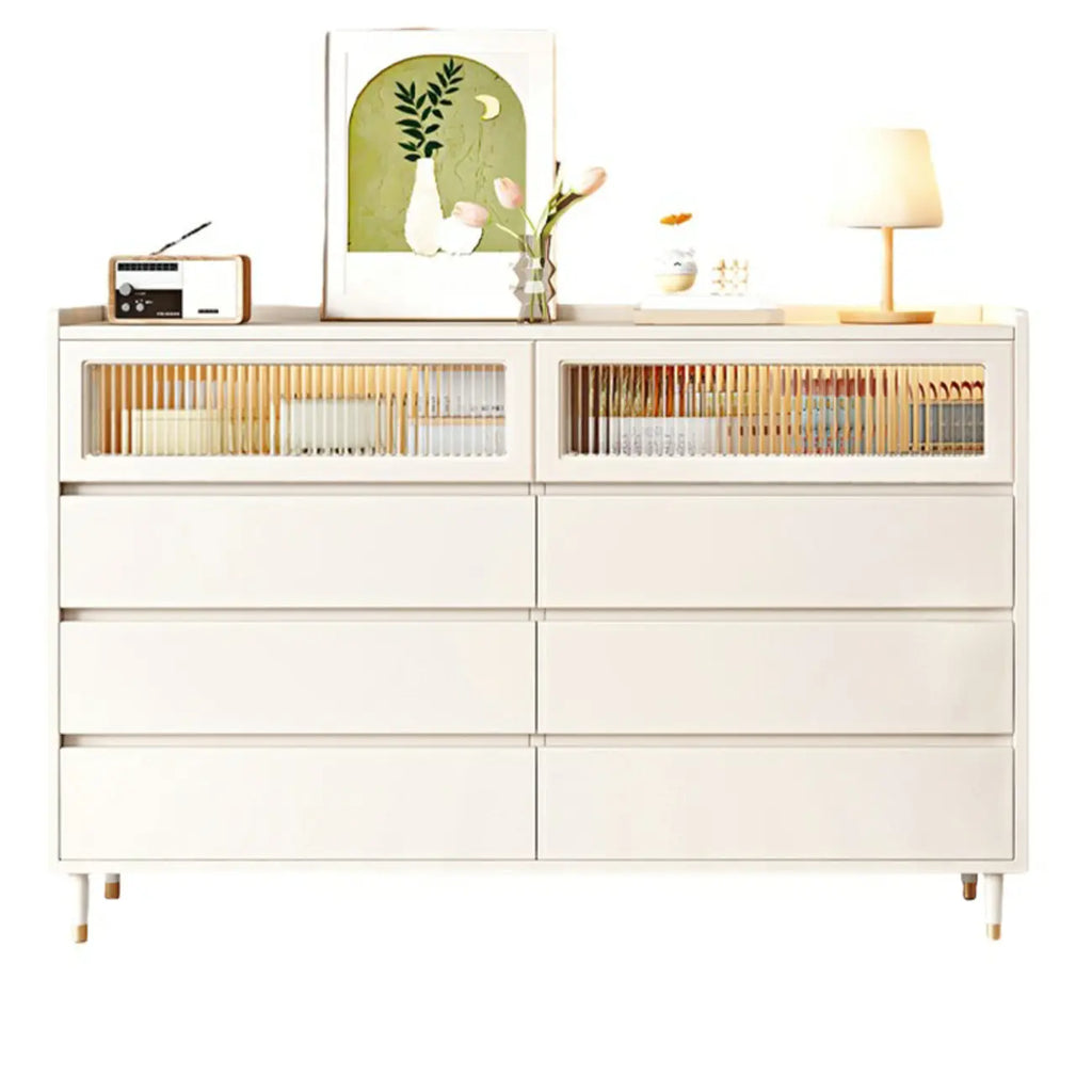Commode double élégante en pin avec 6 tiroirs