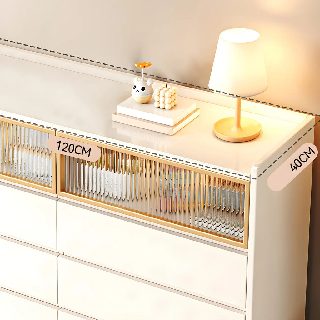 Commode double élégante en pin avec 6 tiroirs