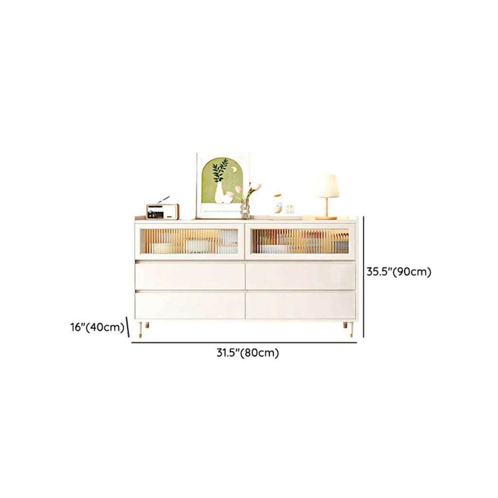 Commode double élégante en pin avec 6 tiroirs