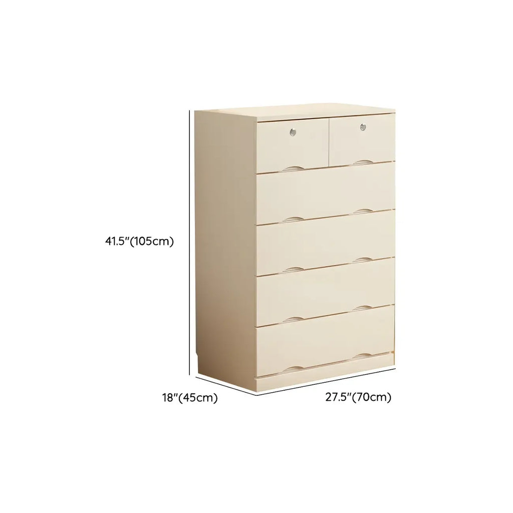 Commode classique en bois blanc avec tiroirs silencieux pour chambre à coucher