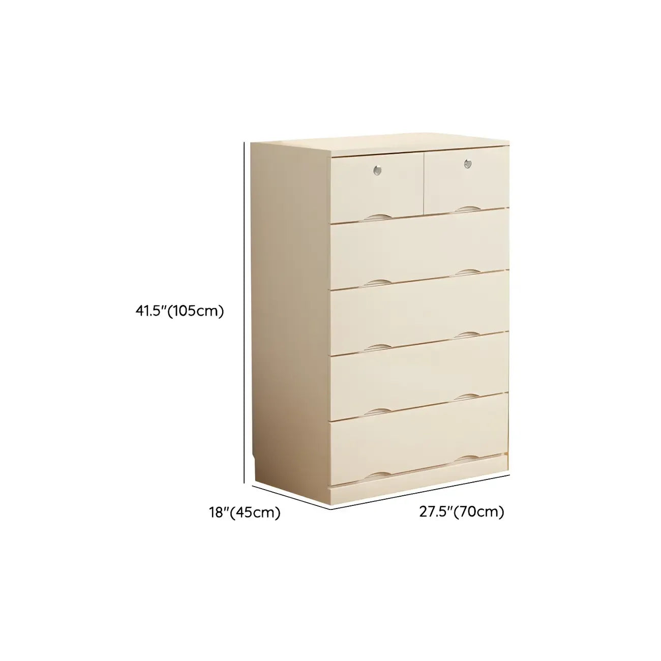 Commode classique en bois blanc avec tiroirs silencieux pour chambre à coucher