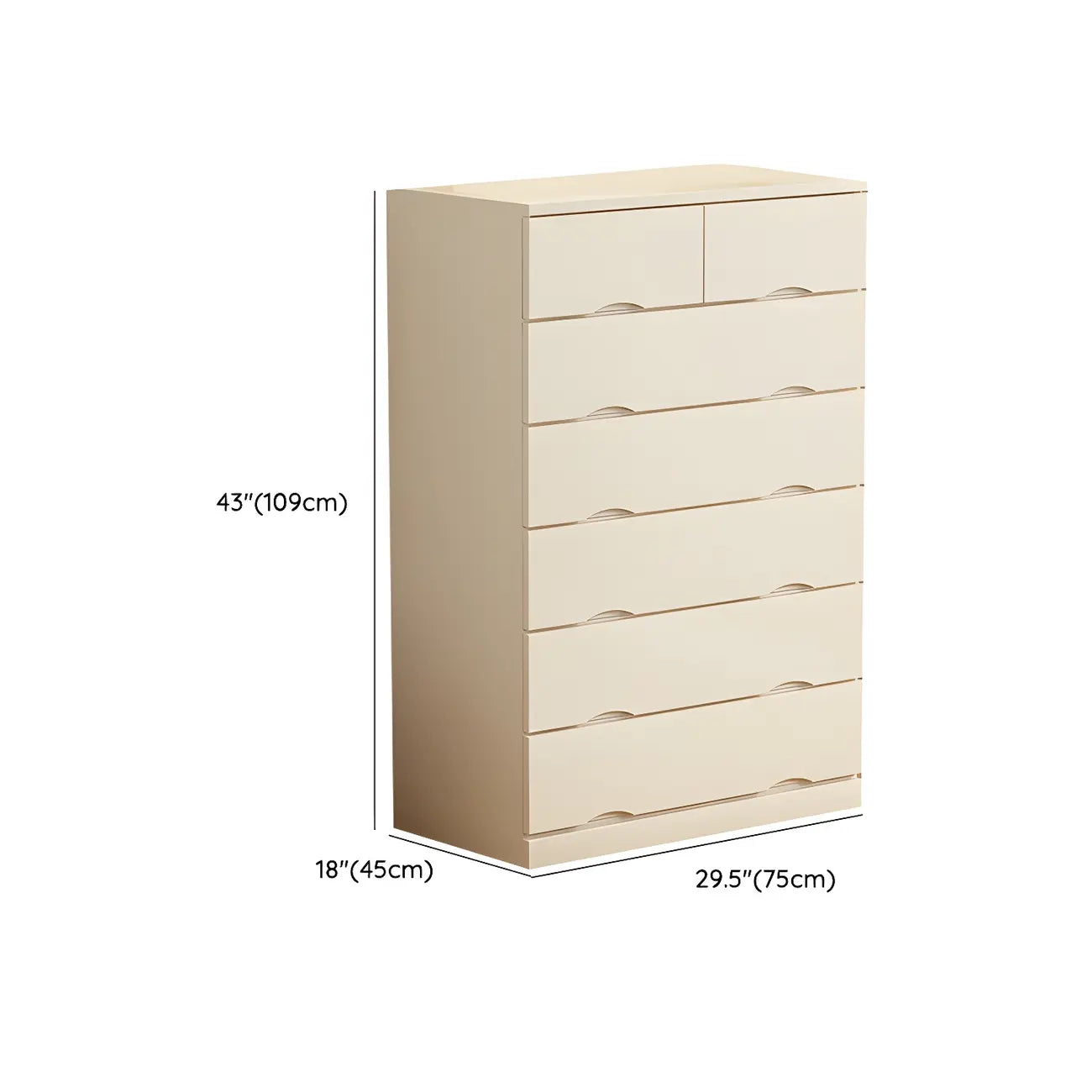 Commode classique en bois blanc avec tiroirs silencieux pour chambre à coucher
