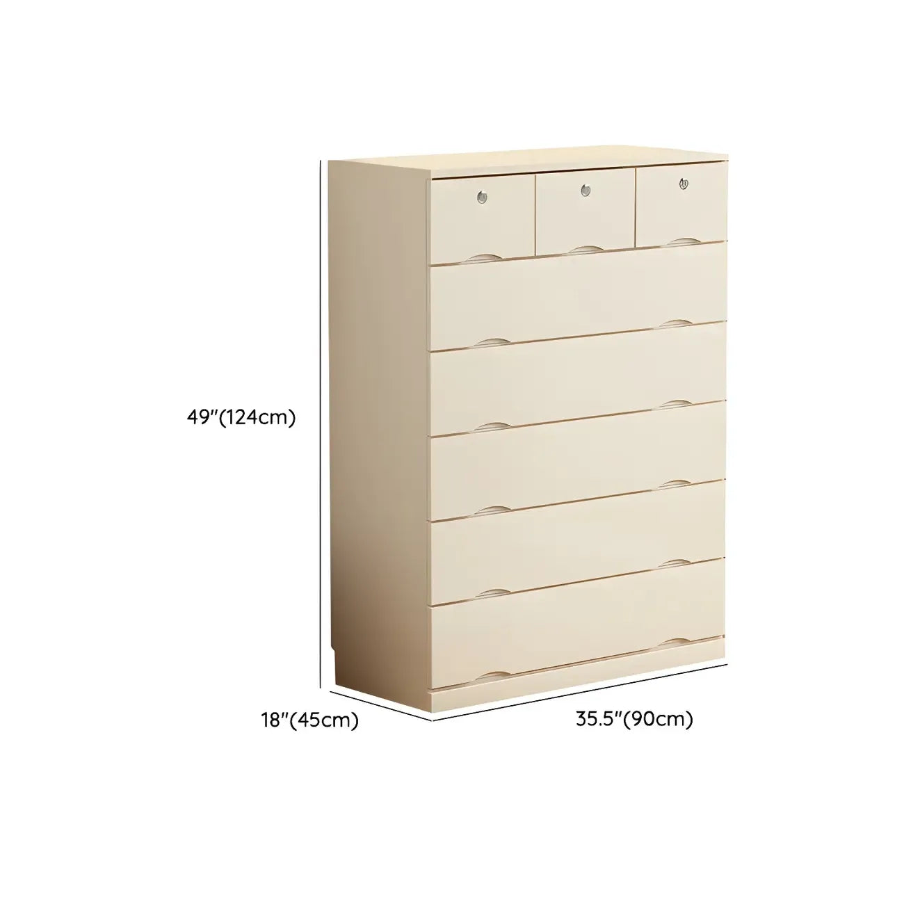 Commode classique en bois blanc avec tiroirs silencieux pour chambre à coucher