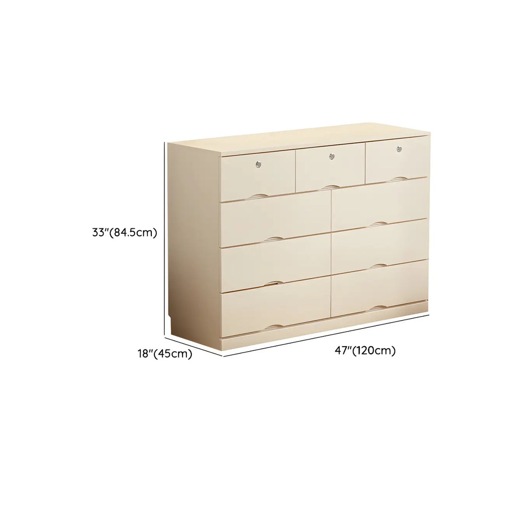 Commode classique en bois blanc avec tiroirs silencieux pour chambre à coucher