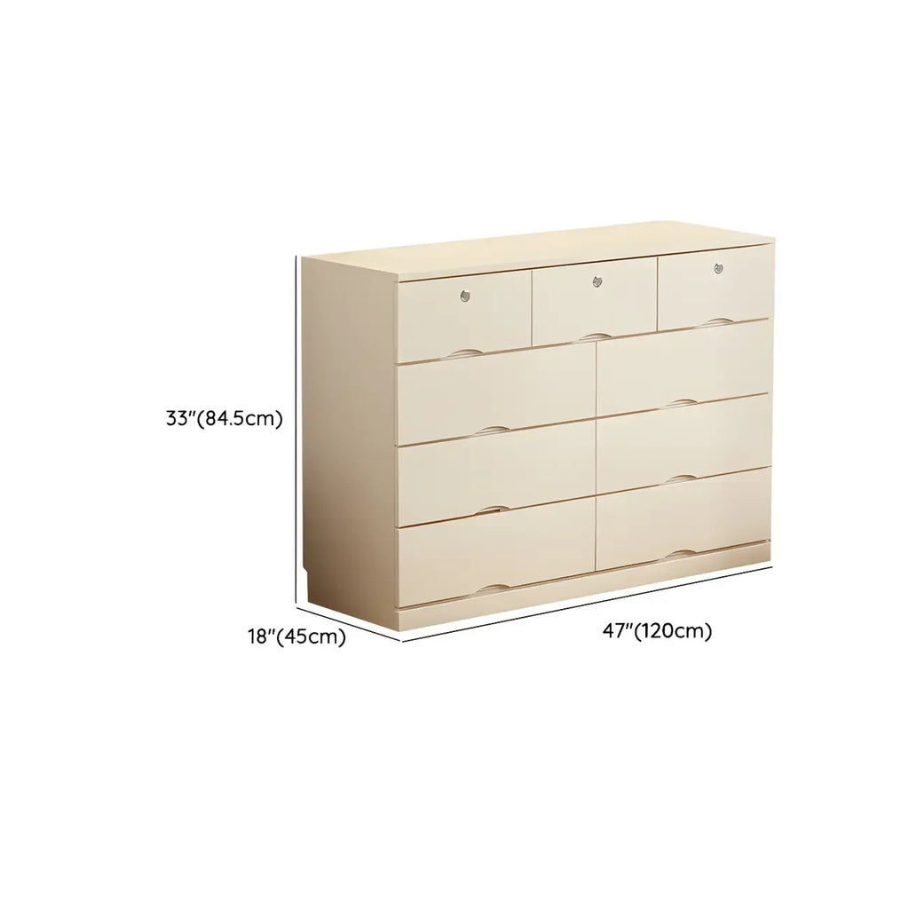 Commode classique en bois blanc avec tiroirs silencieux pour chambre à coucher