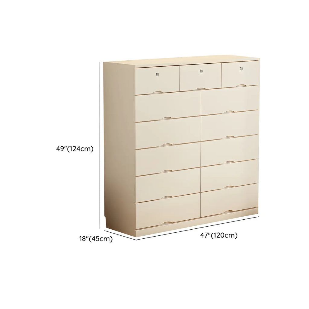 Commode classique en bois blanc avec tiroirs silencieux pour chambre à coucher