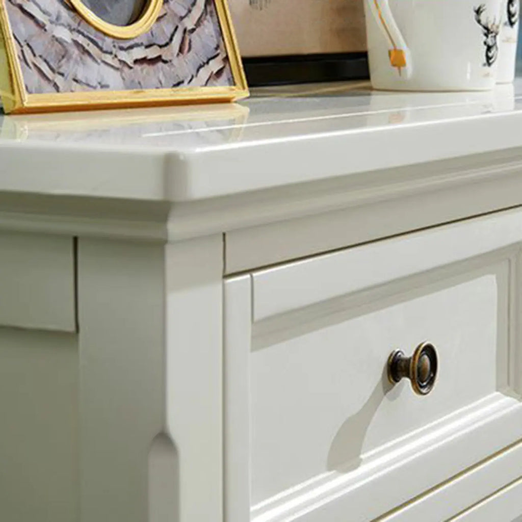 Commode double contemporaine en bois blanc pour chambre à coucher