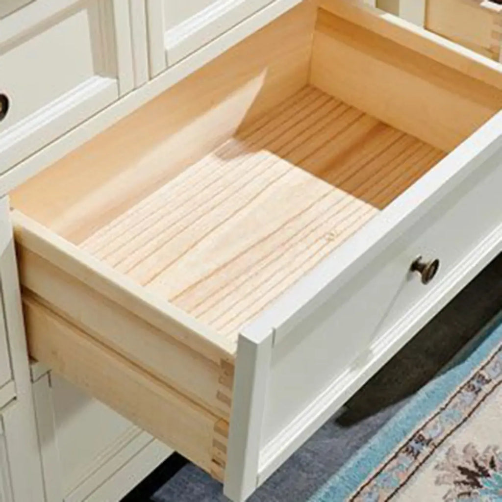 Commode double contemporaine en bois blanc pour chambre à coucher