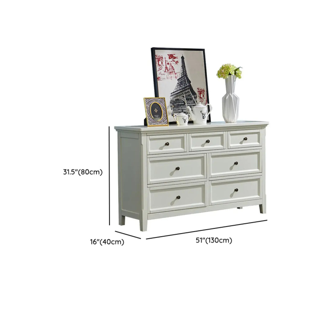 Commode double contemporaine en bois blanc pour chambre à coucher