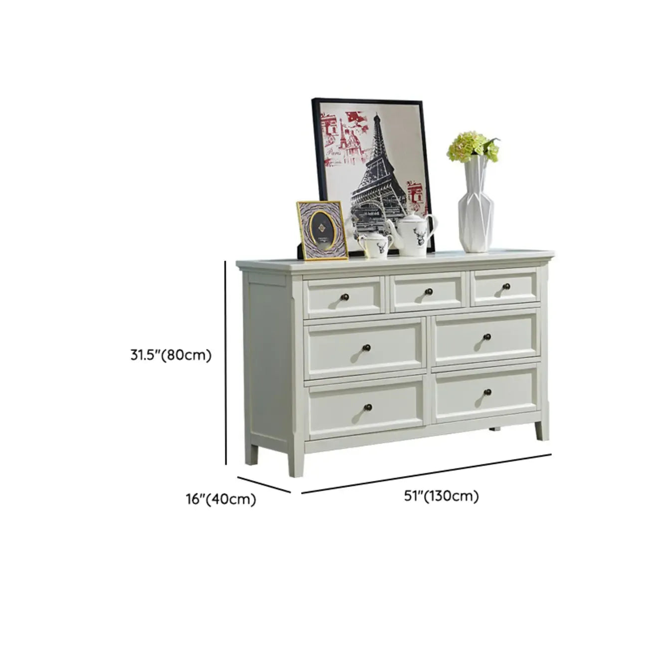 Commode double contemporaine en bois blanc