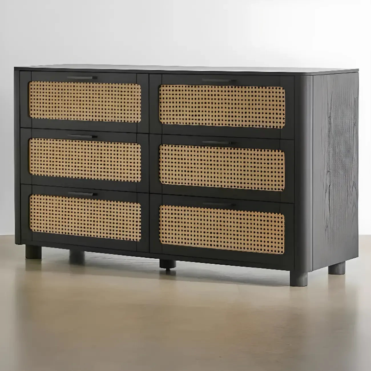 Commode moderne en bois noir avec miroir pour salle de bain