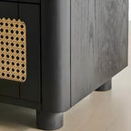 Commode moderne en bois noir avec miroir pour salle de bain