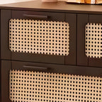 Commode moderne en bois noir avec miroir pour salle de bain