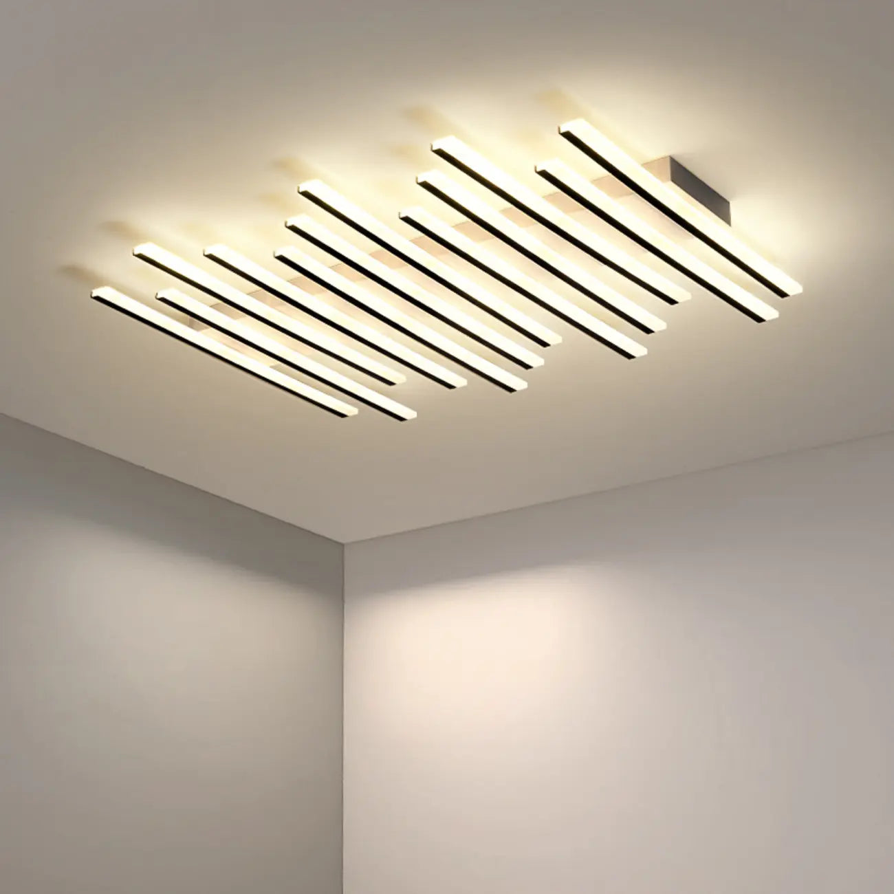 Plafonnier semi-encastré géométrique à LED avec abat-jour en acrylique