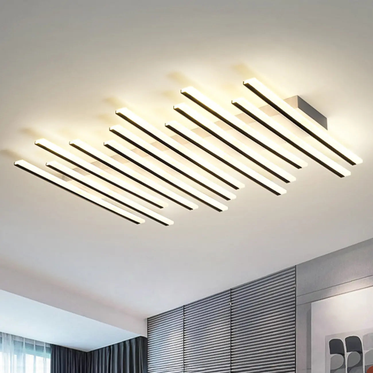 Plafonnier semi-encastré géométrique à LED avec abat-jour en acrylique