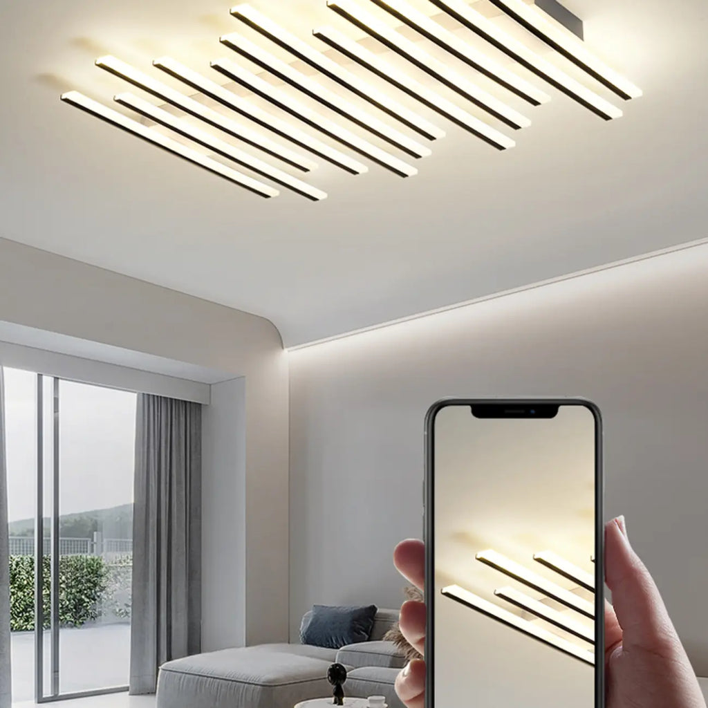 Plafonnier semi-encastré géométrique à LED avec abat-jour en acrylique