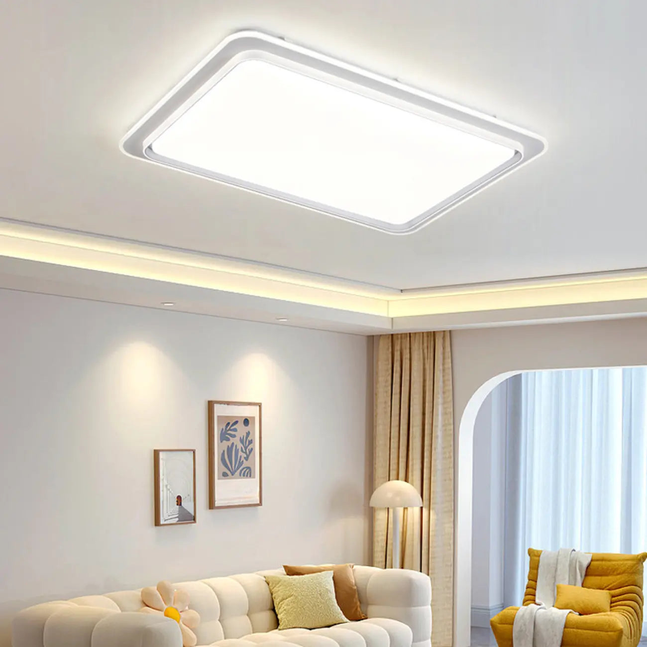 Plafonnier LED moderne à 3 lumières pour usage résidentiel