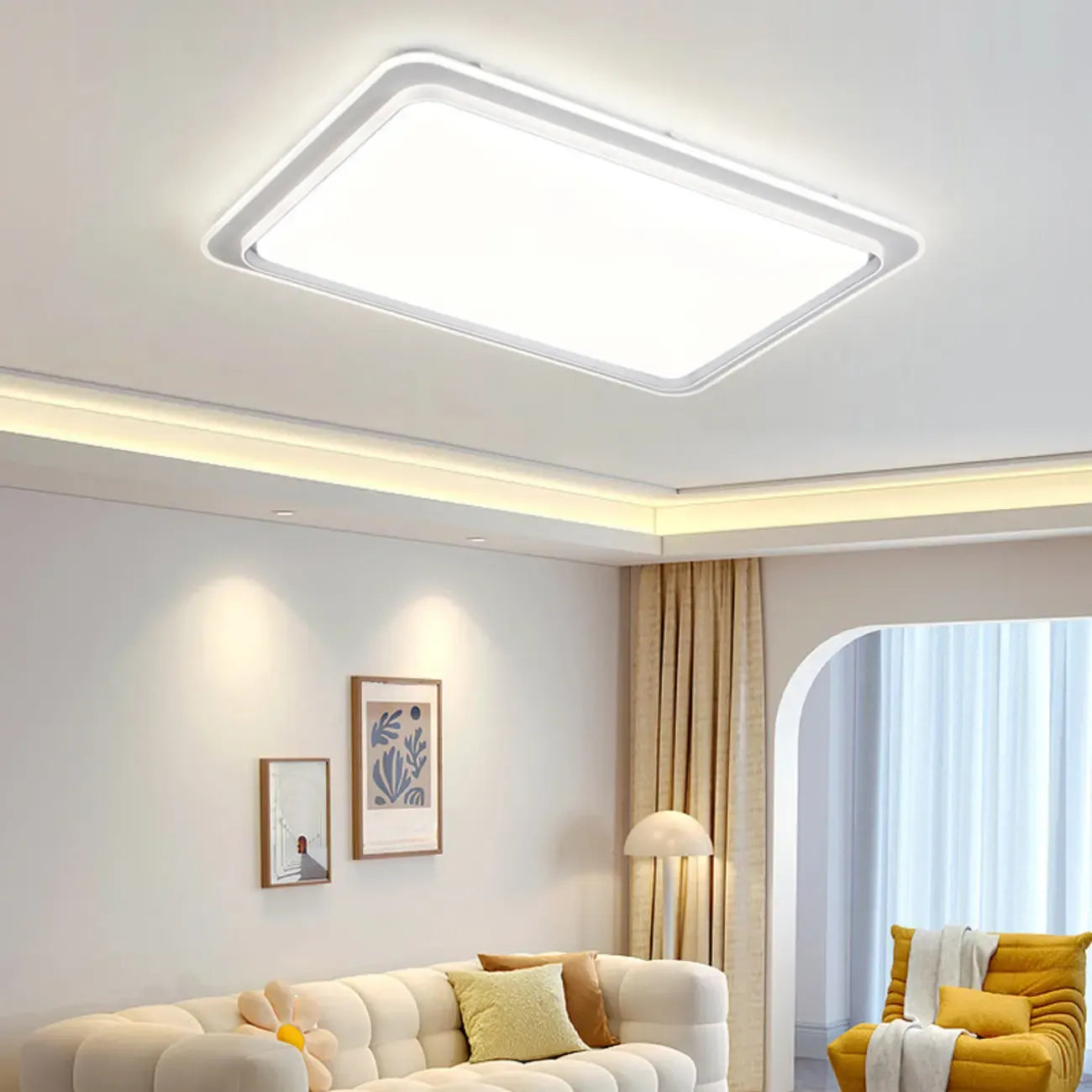 Plafonnier LED moderne à 3 lumières pour usage résidentiel