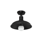 Plafonnier semi-encastré industriel à LED avec abat-jour en fer noir