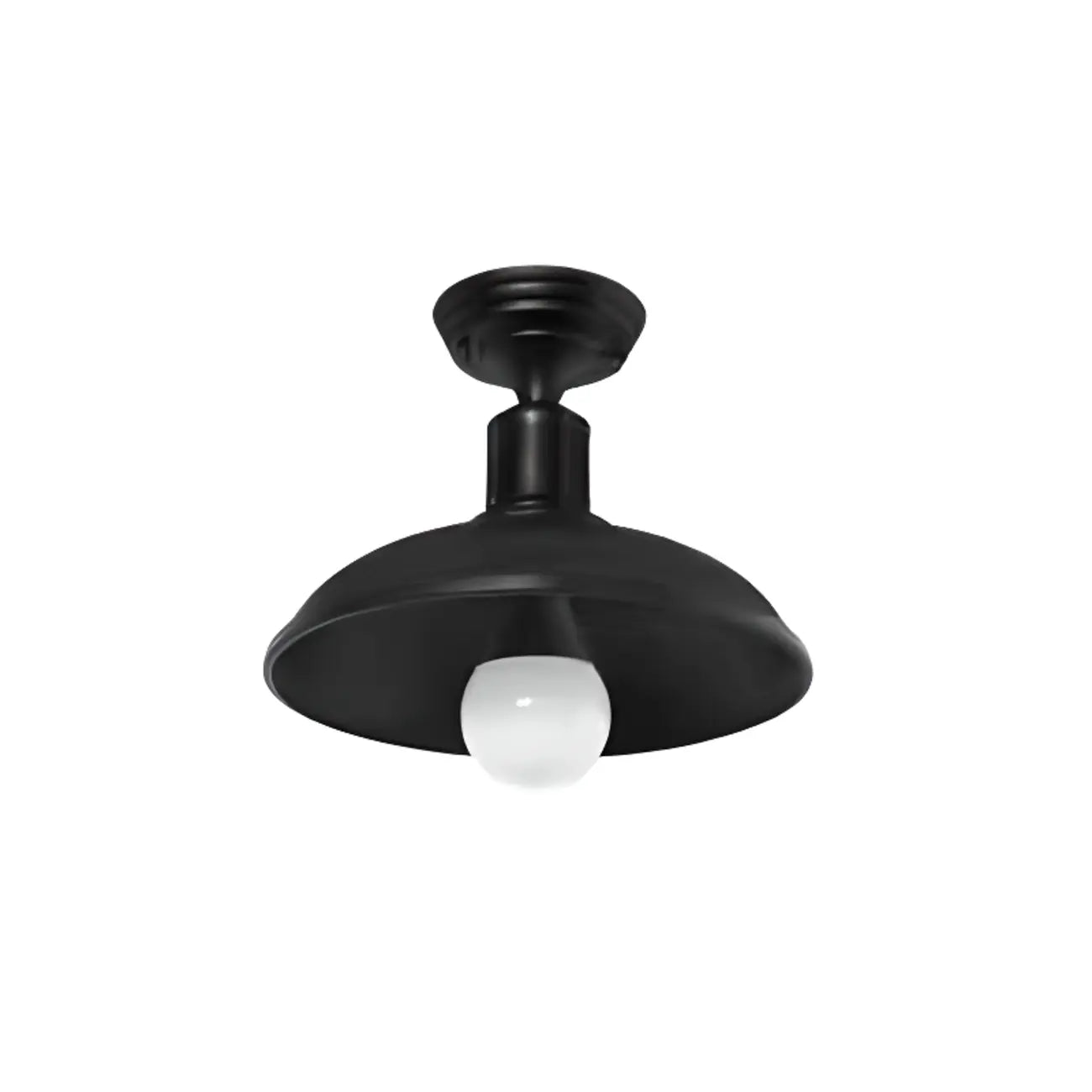 Plafonnier semi-encastré industriel à LED avec abat-jour en fer noir