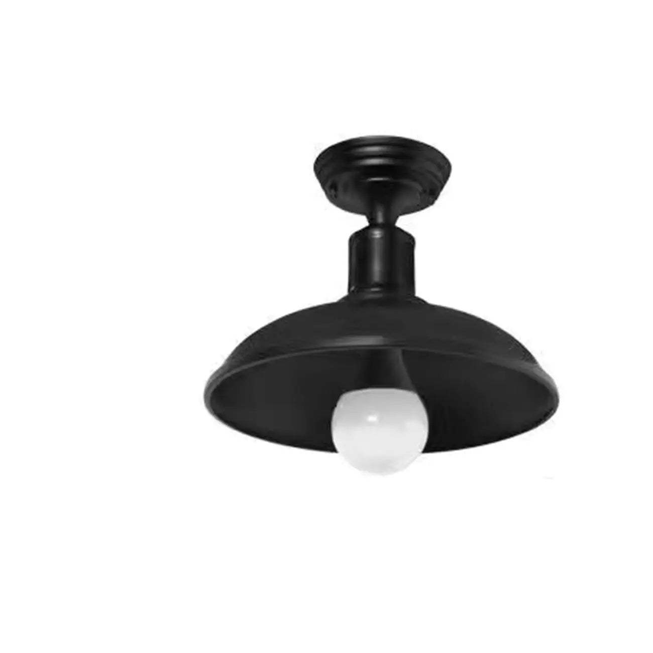 Plafonnier semi-encastré industriel à LED avec abat-jour en fer noir