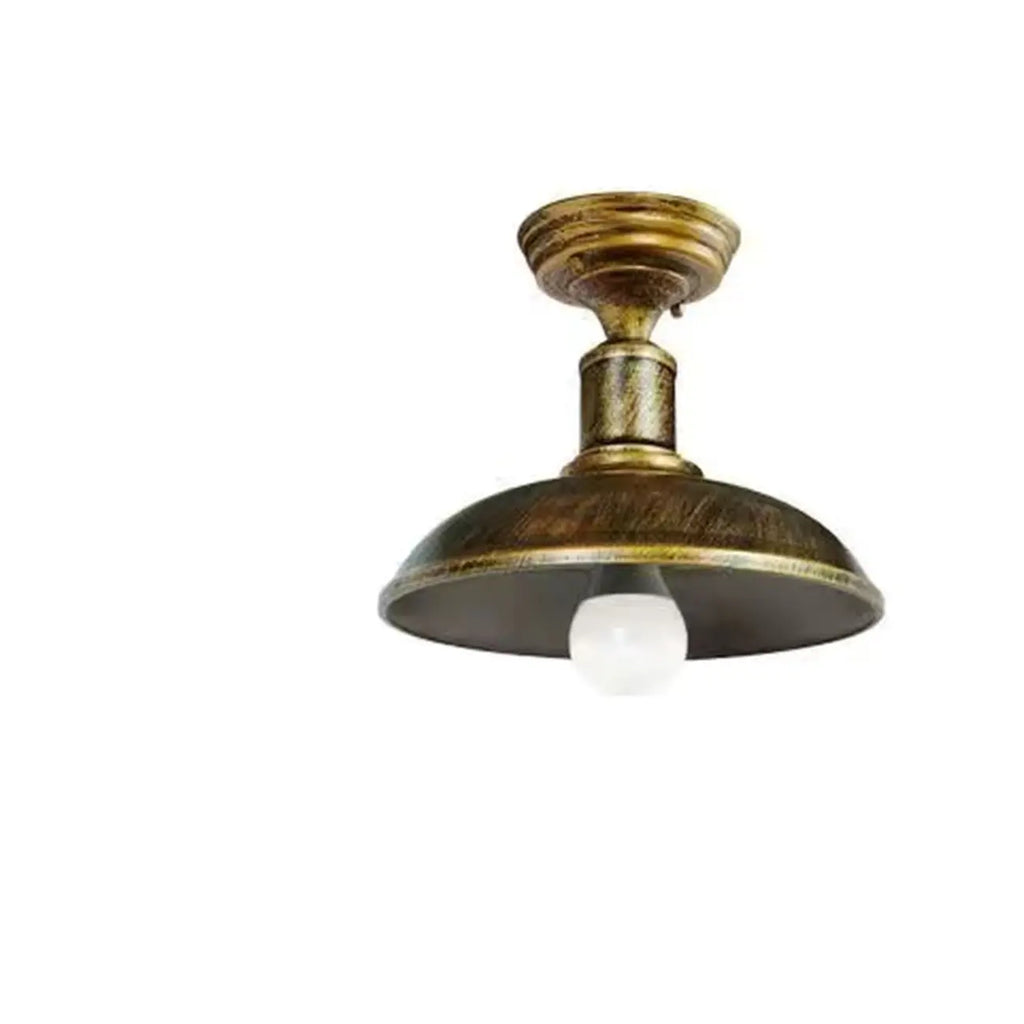 Plafonnier semi-encastré industriel à LED avec abat-jour en fer noir