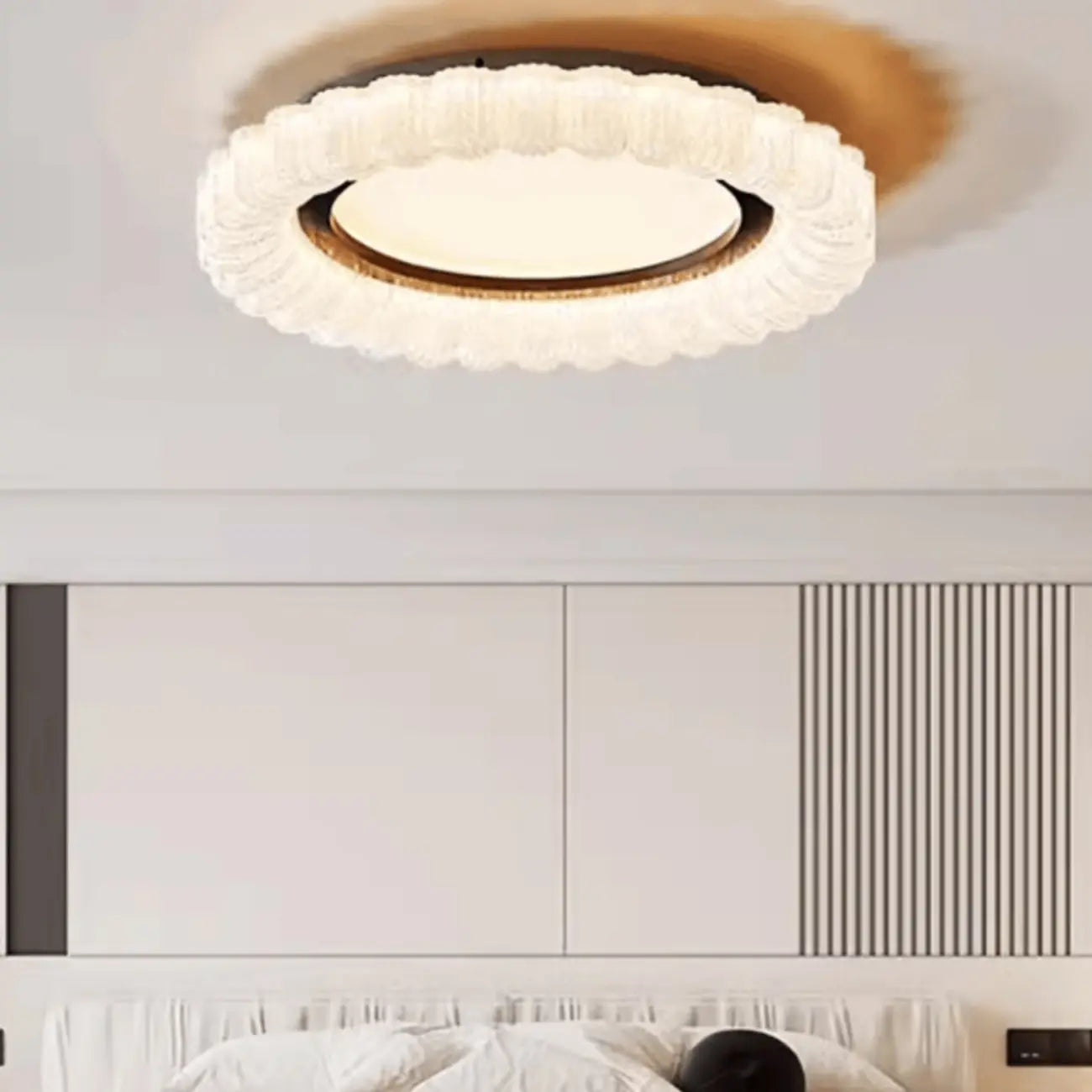 Plafonnier LED circulaire encastré à intensité variable pour salon