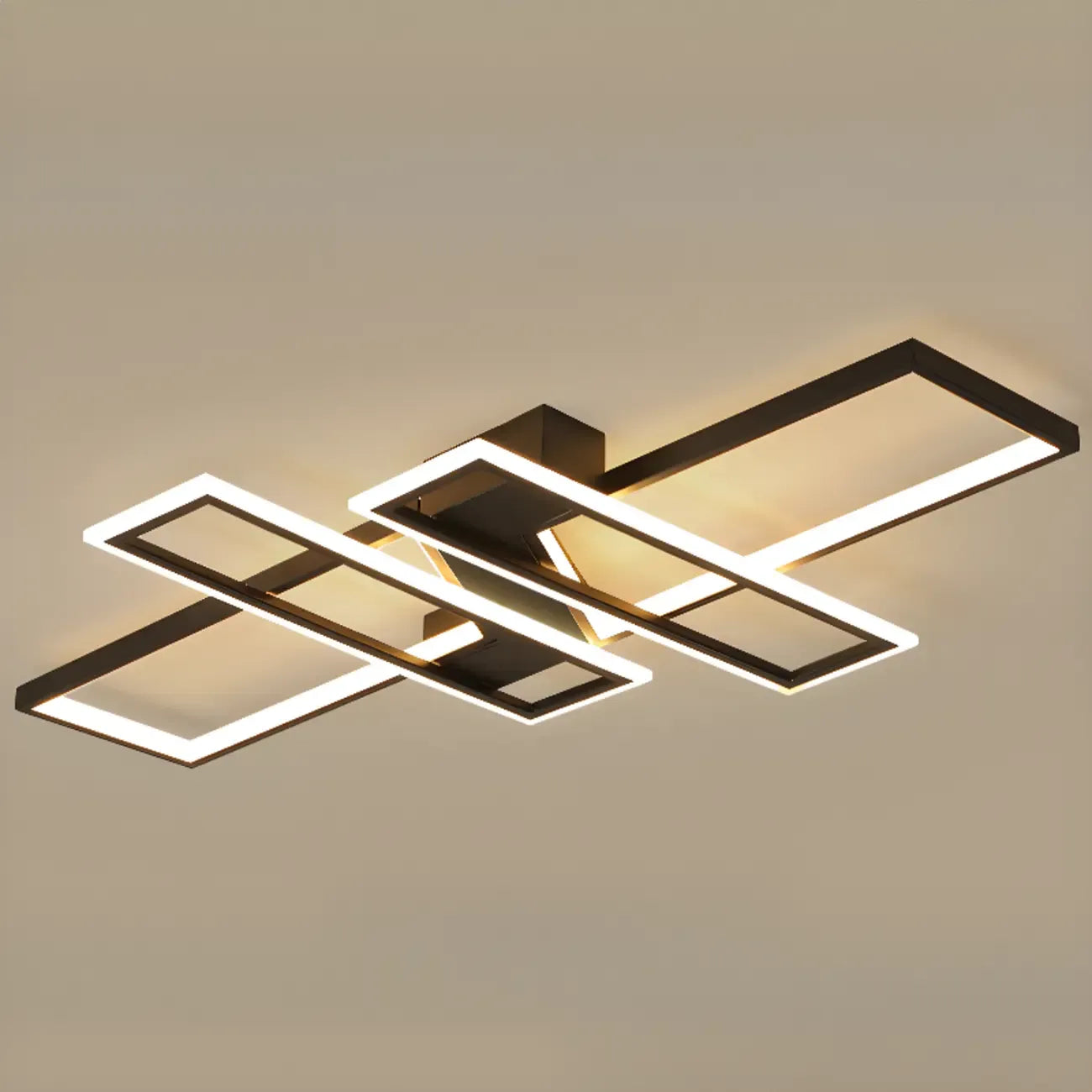 Plafoniera moderna a LED semi-incasso a 4 luci per soggiorno