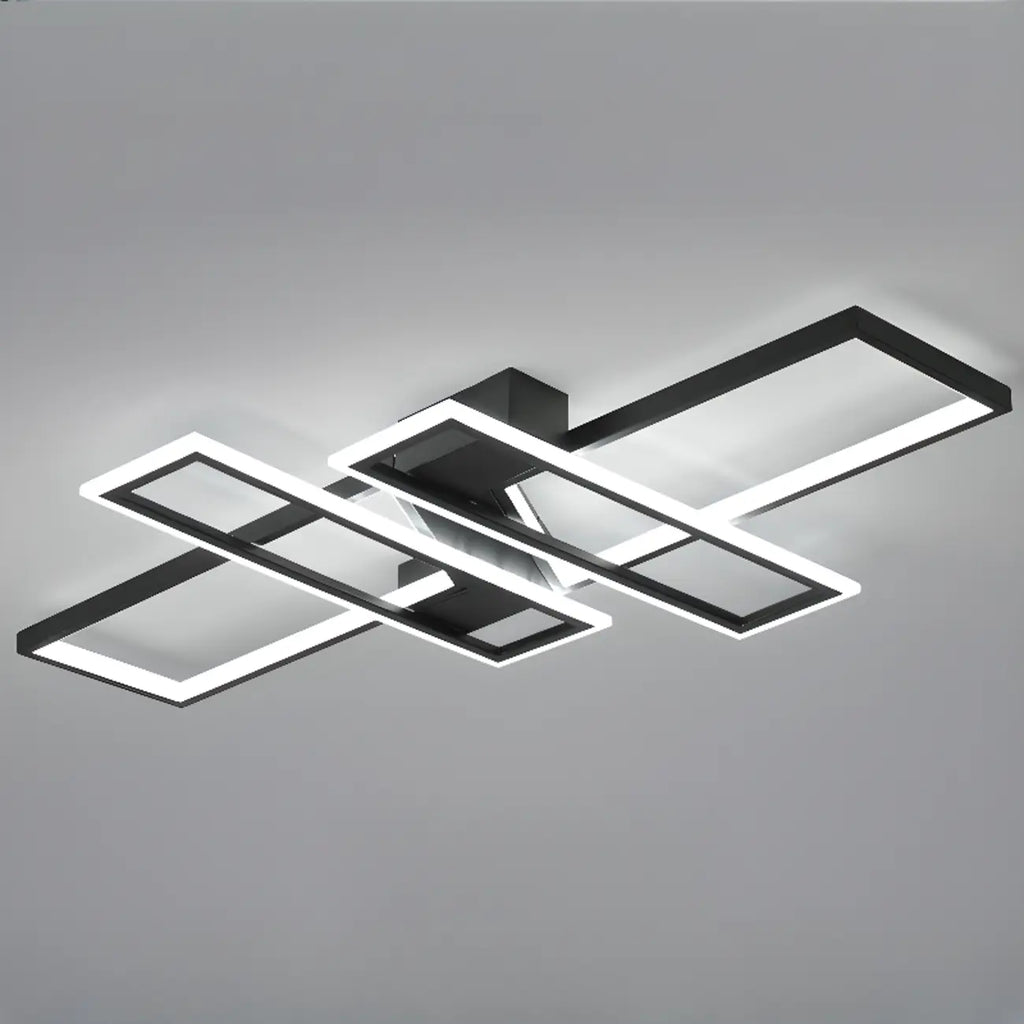 Plafoniera moderna a LED semi-incasso a 4 luci per soggiorno