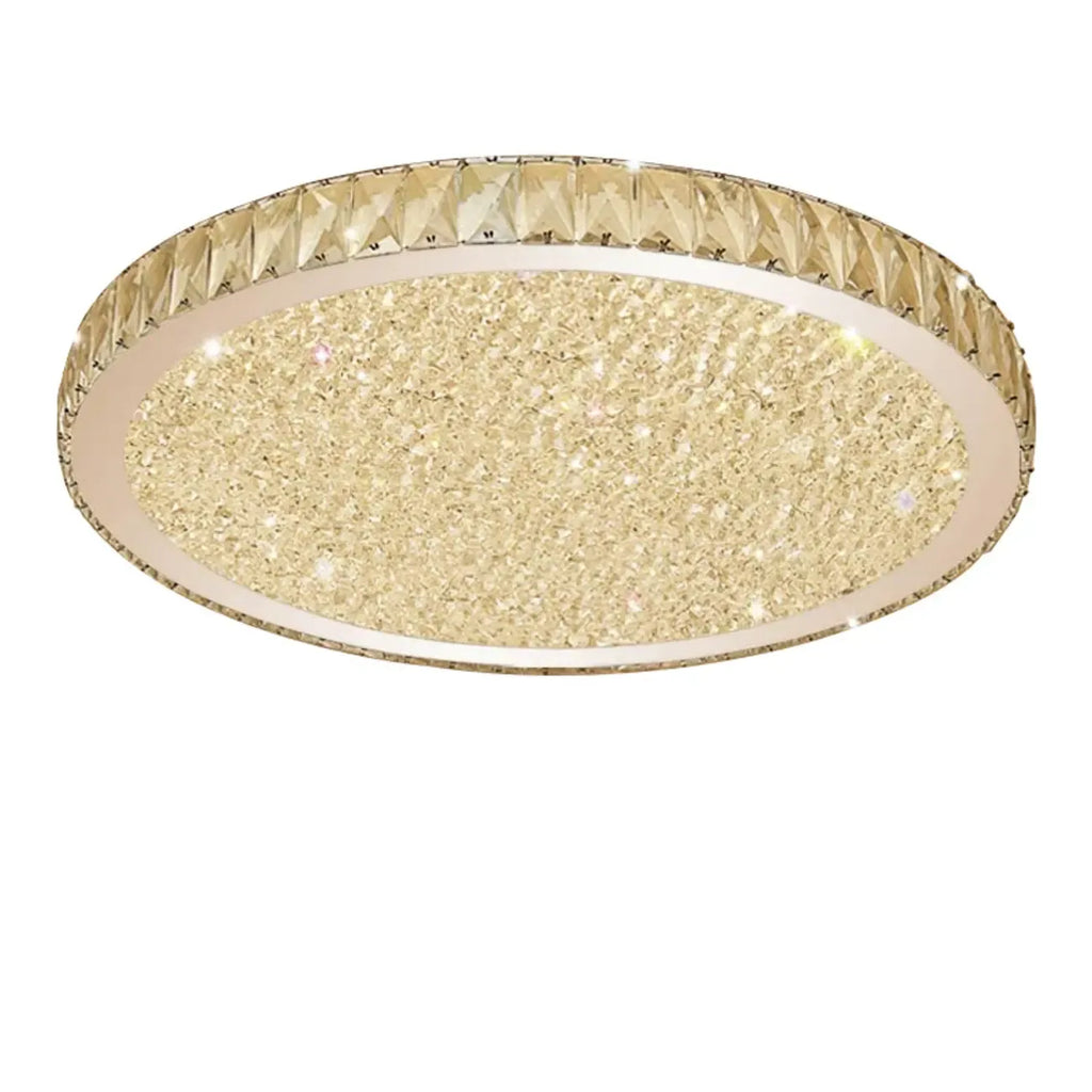 Plafonnier circulaire en cristal de luxe pour salon