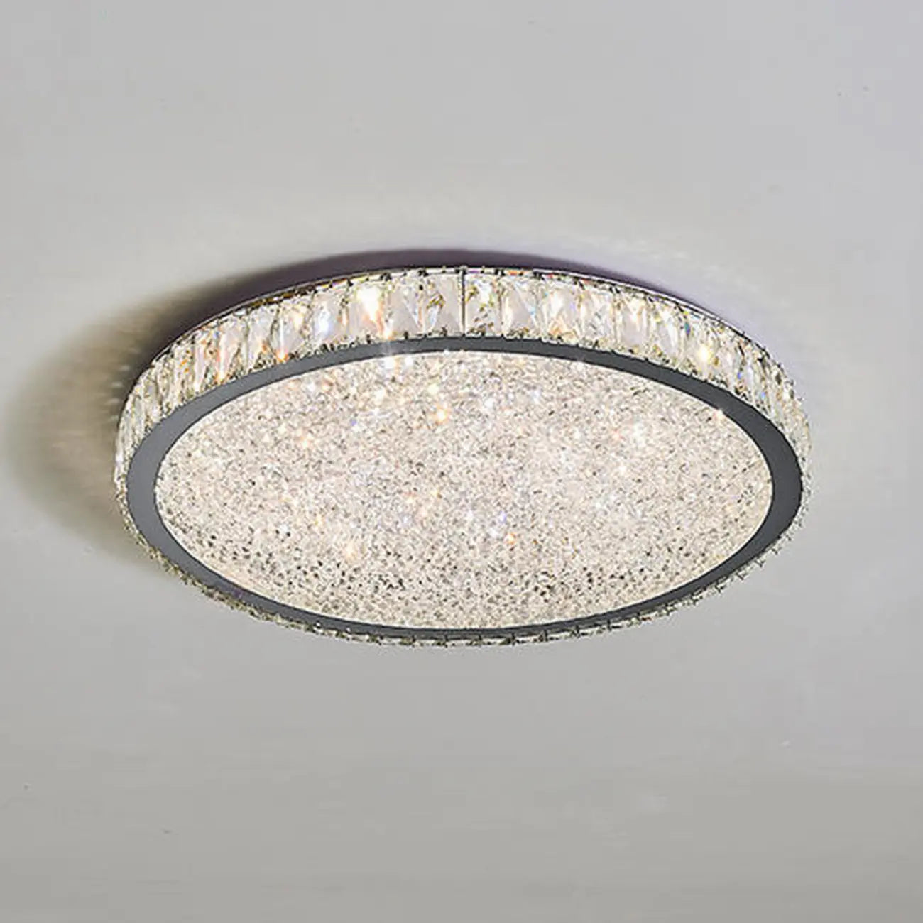 Plafonnier circulaire en cristal de luxe pour salon