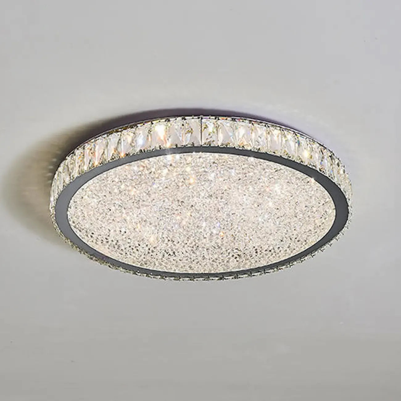 Plafonnier circulaire en cristal de luxe pour salon
