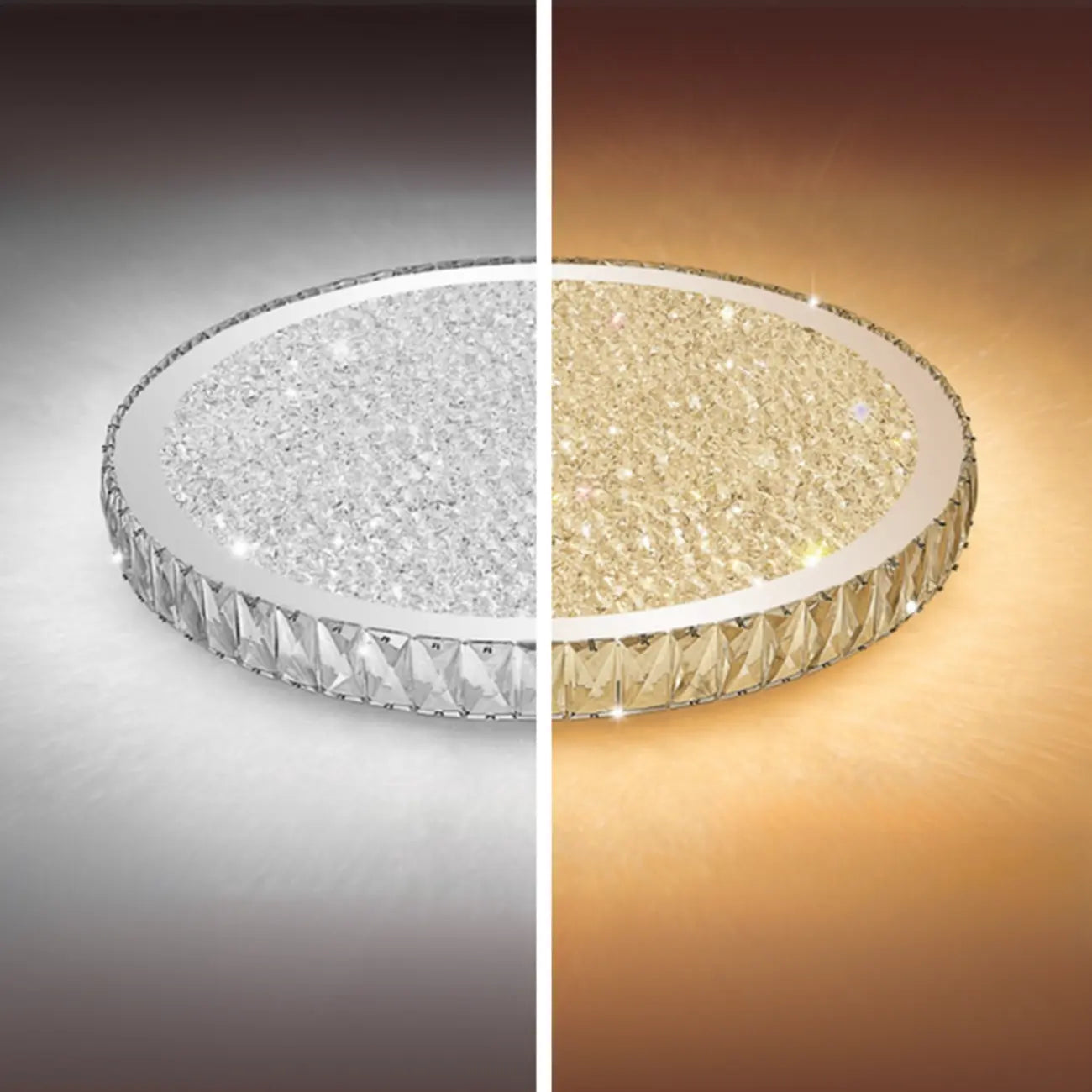Plafonnier circulaire en cristal de luxe pour salon