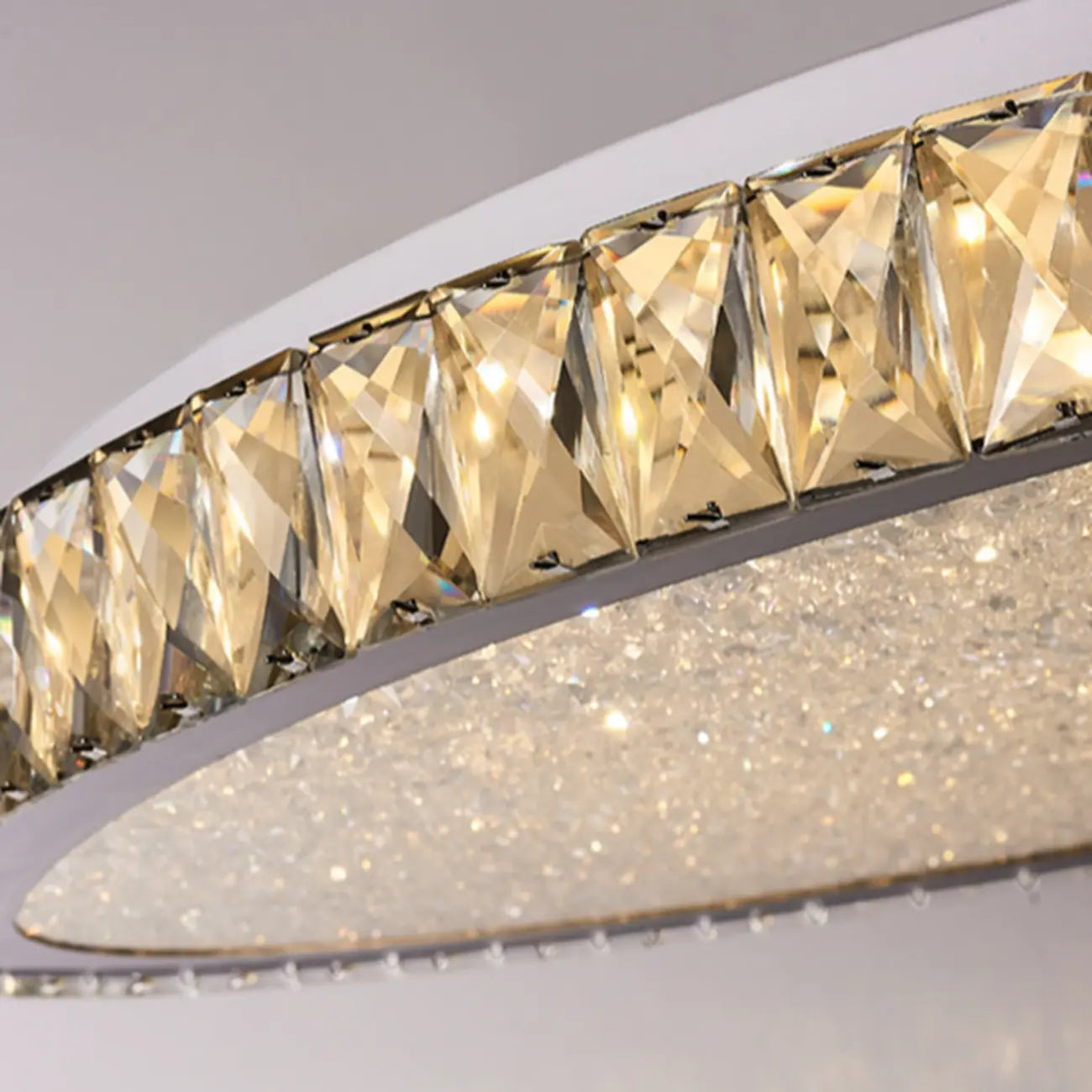 Plafonnier circulaire en cristal de luxe pour salon