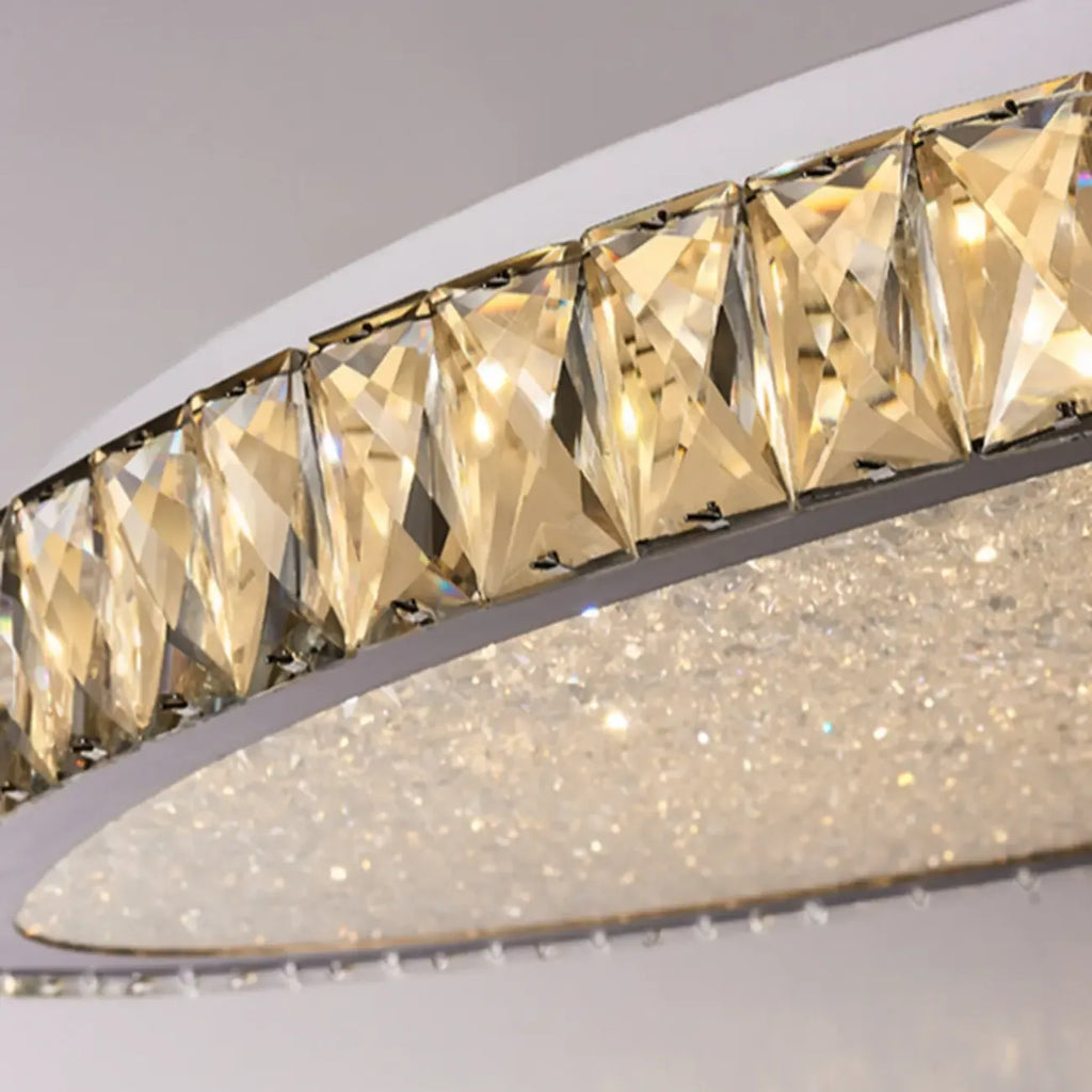 Plafonnier circulaire en cristal de luxe pour salon