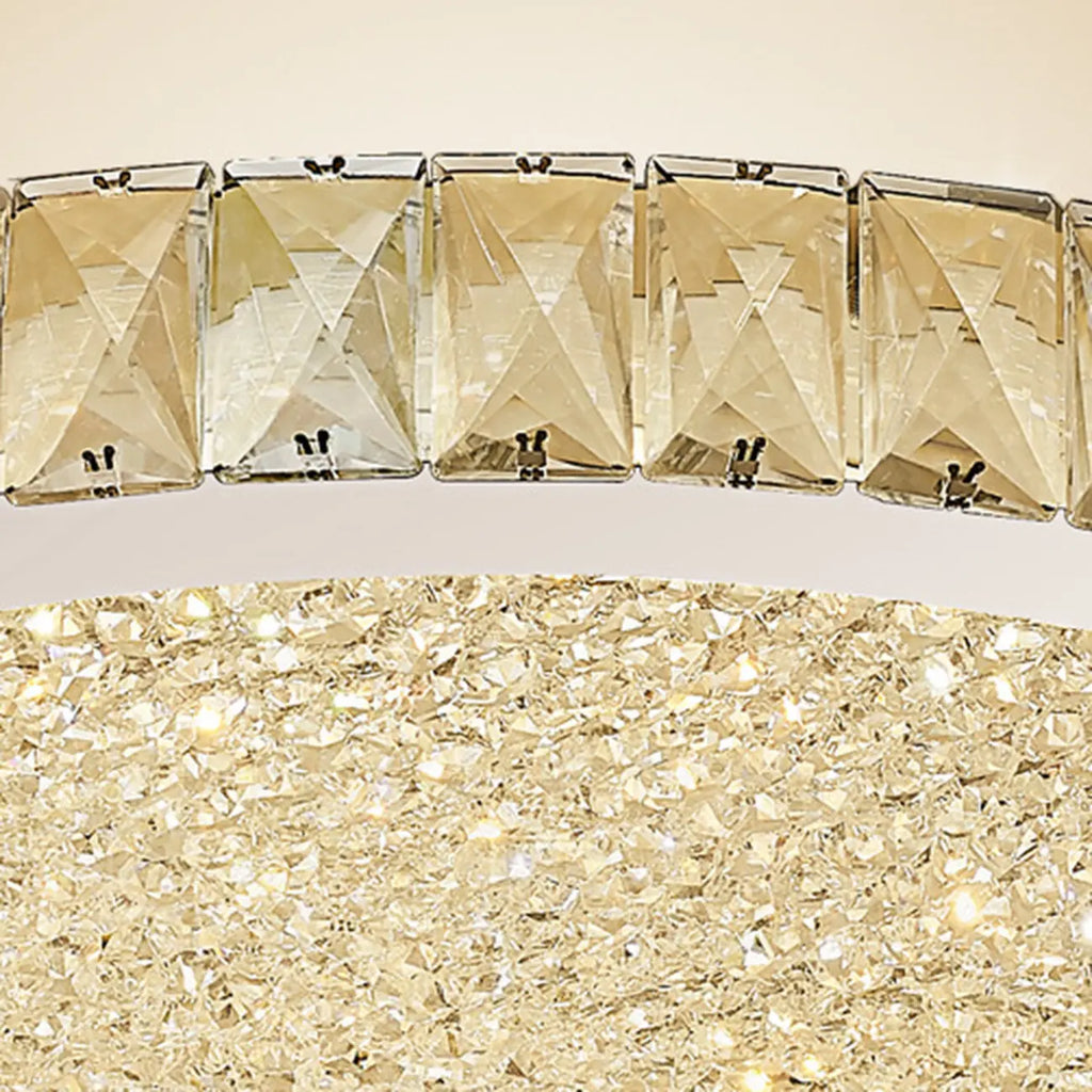 Plafonnier circulaire en cristal de luxe pour salon