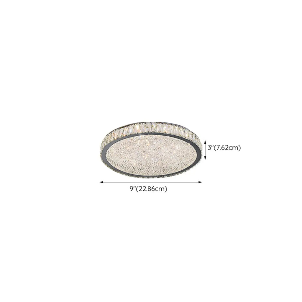 Plafonnier circulaire en cristal de luxe pour salon