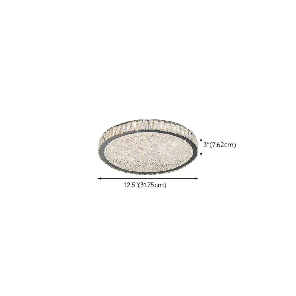 Plafonnier circulaire en cristal de luxe pour salon