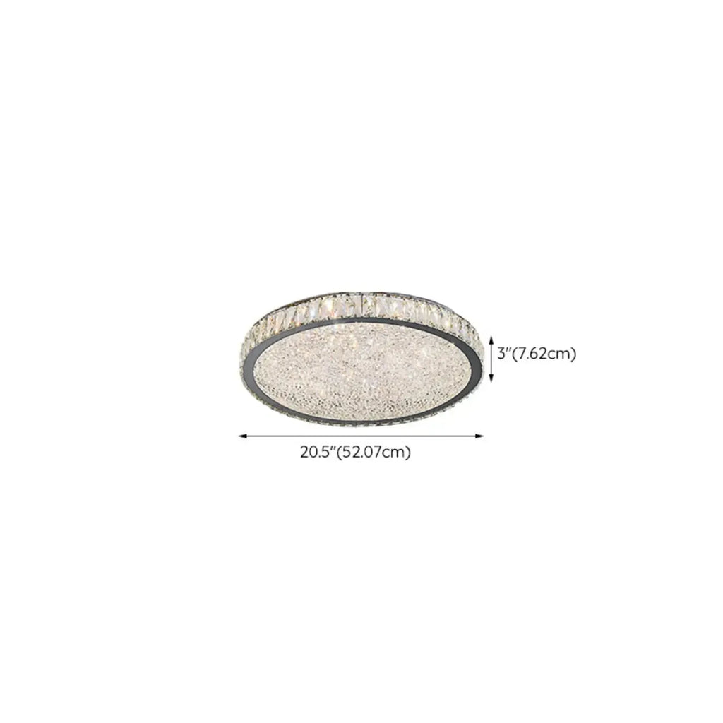 Plafonnier circulaire en cristal de luxe pour salon
