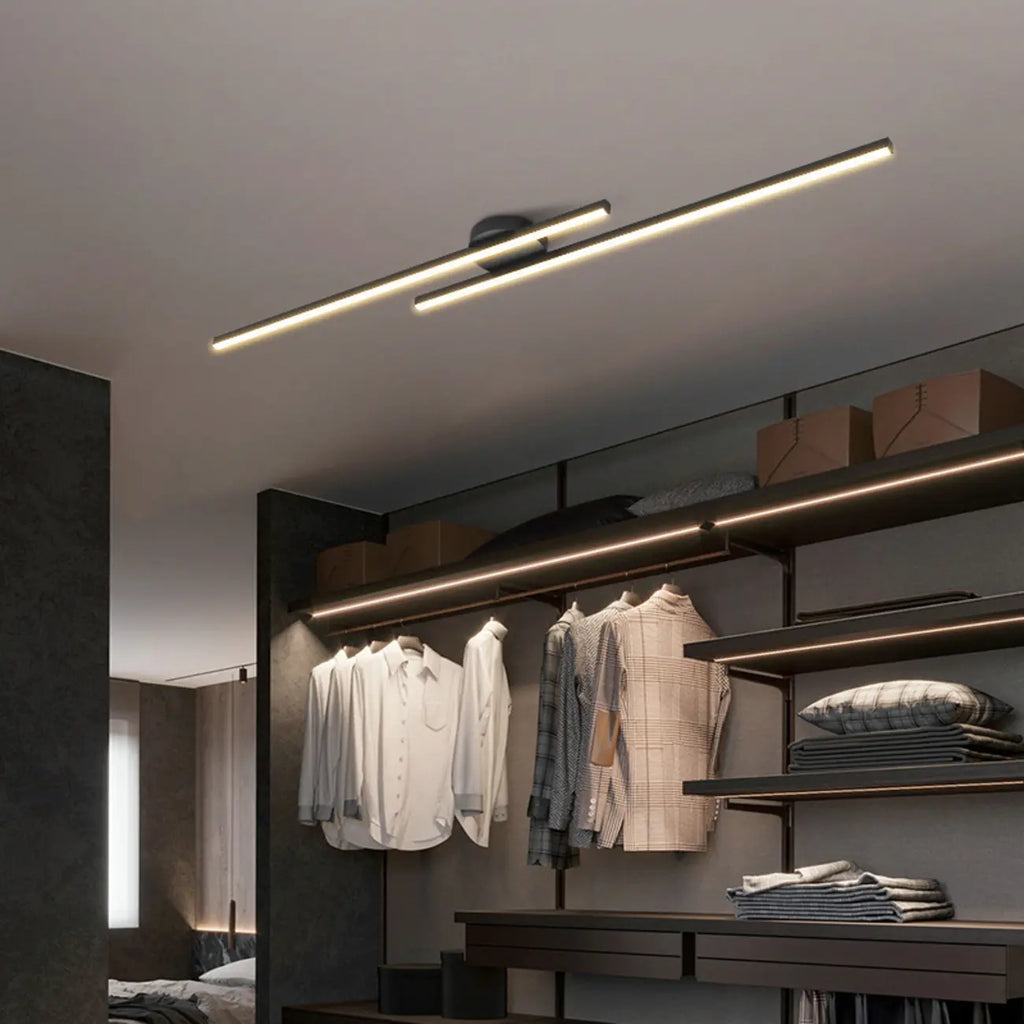 Plafoniera semi-incasso lineare a LED a 2 luci per soggiorno
