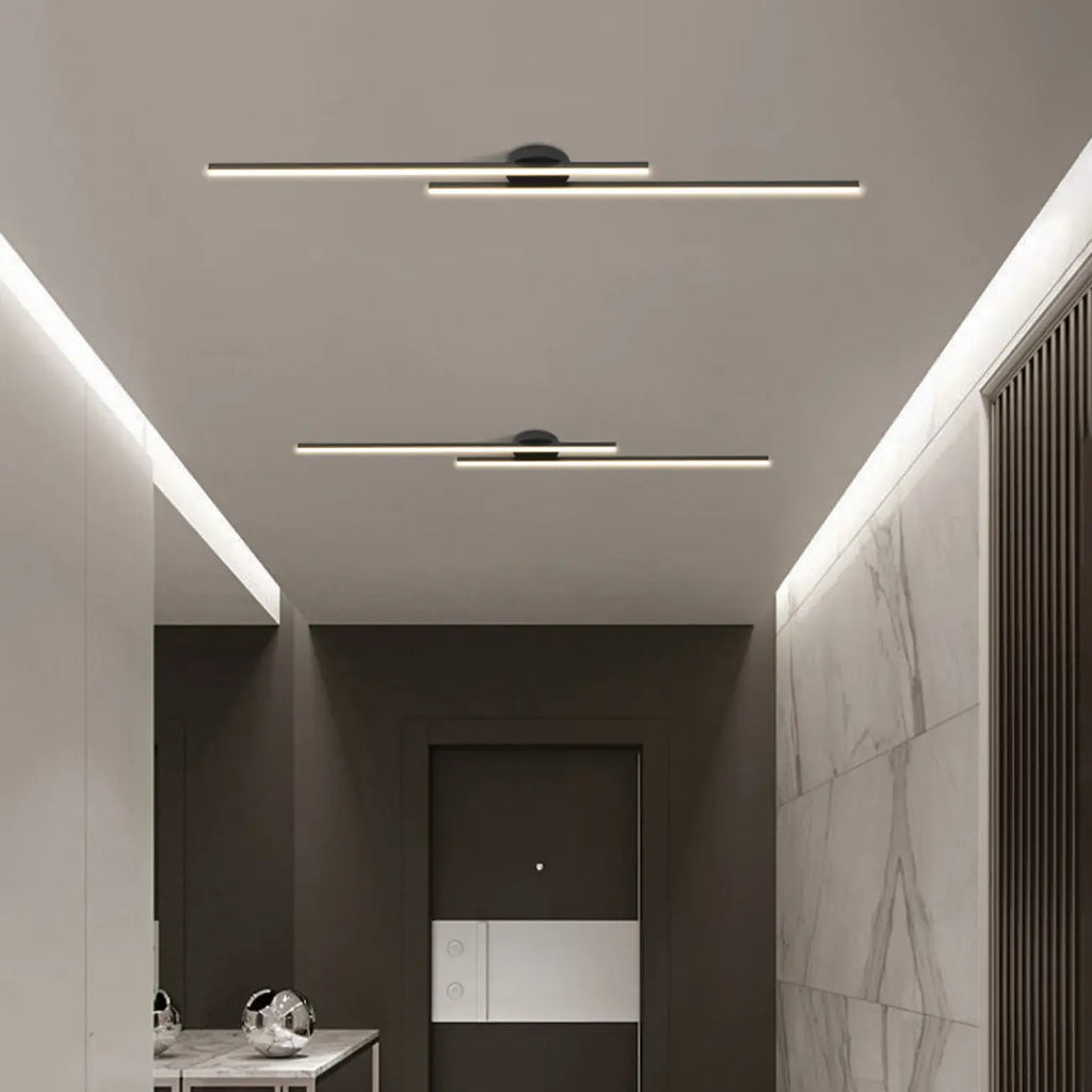 Plafoniera semi-incasso lineare a LED a 2 luci per soggiorno