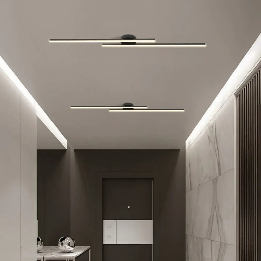 Plafoniera semi-incasso lineare a LED a 2 luci per soggiorno