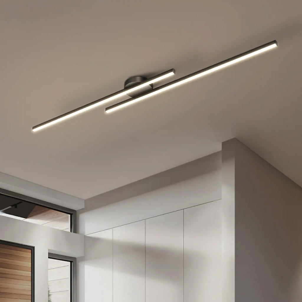Plafoniera semi-incasso lineare a LED a 2 luci per soggiorno