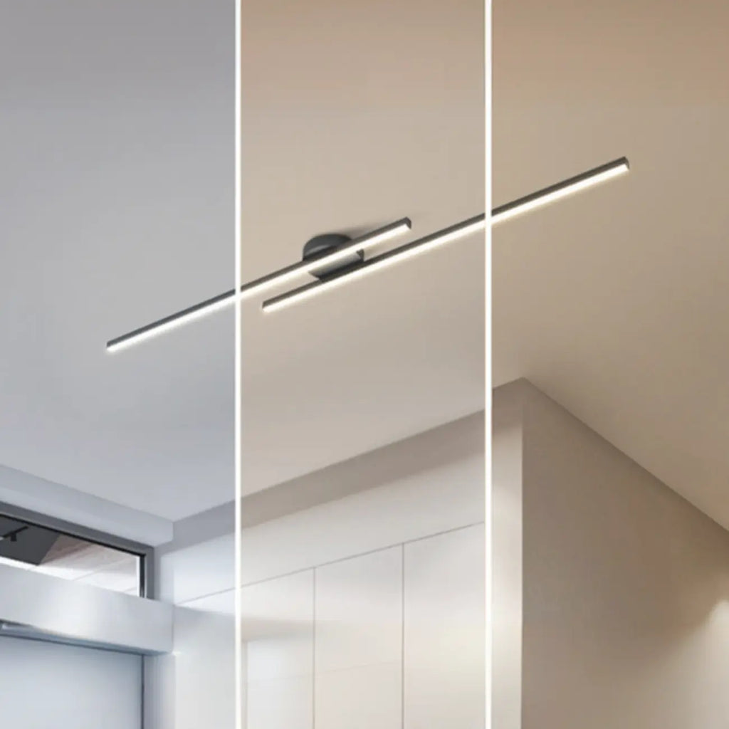 Plafoniera semi-incasso lineare a LED a 2 luci per soggiorno