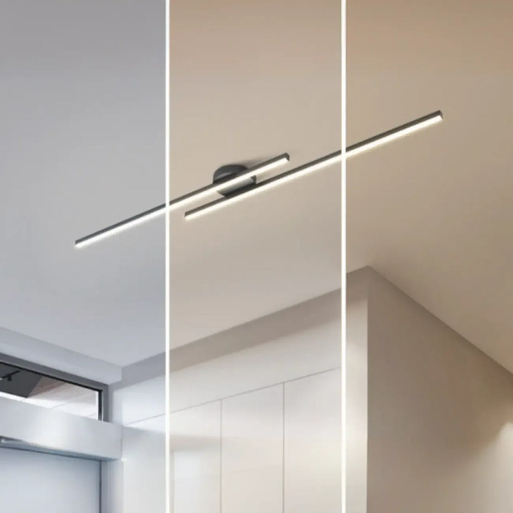 Plafoniera semi-incasso lineare a LED a 2 luci per soggiorno
