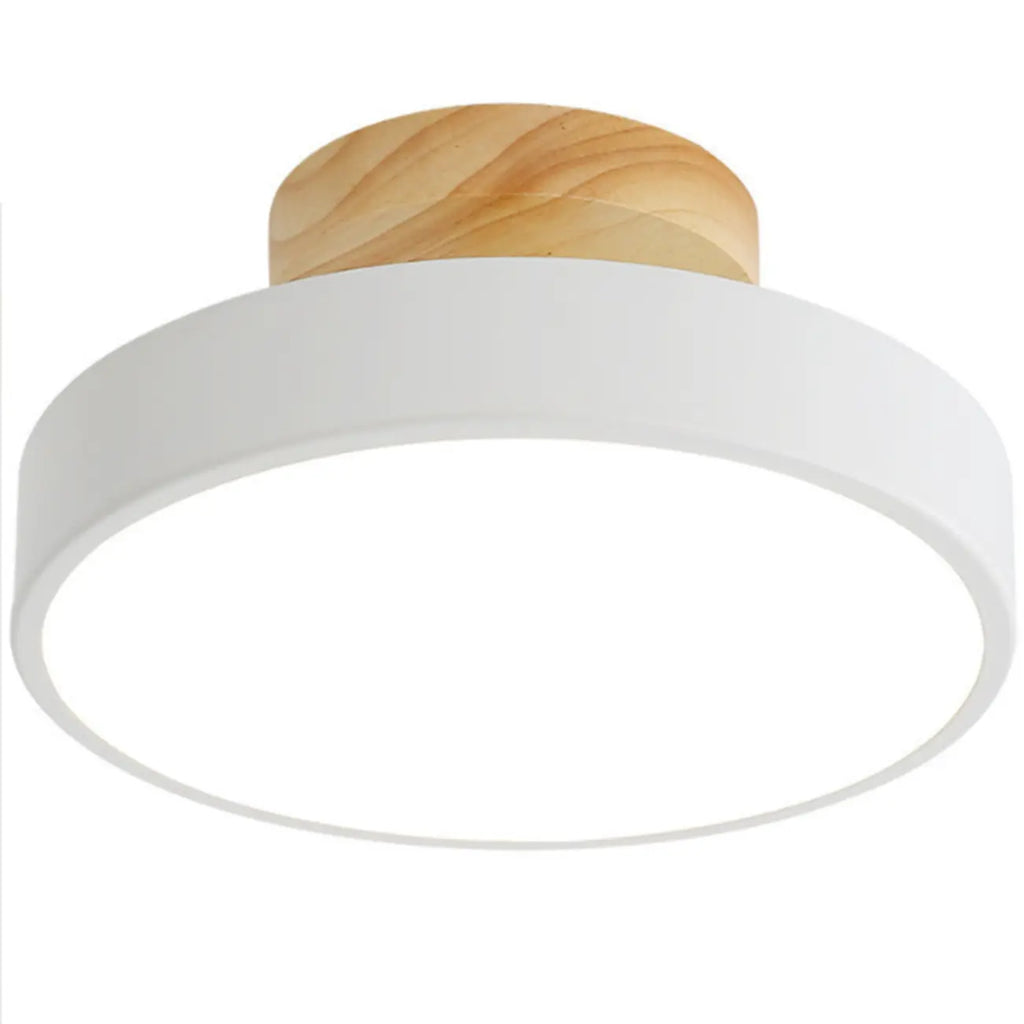 Plafonnier semi-encastré à LED en forme de tambour pour salon