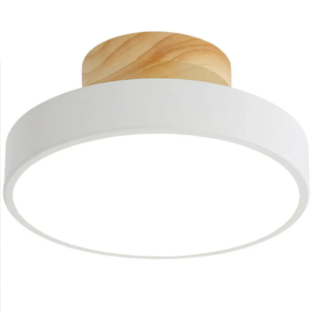 Plafonnier semi-encastré à LED en forme de tambour pour salon