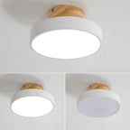 Plafonnier semi-encastré à LED en forme de tambour pour salon